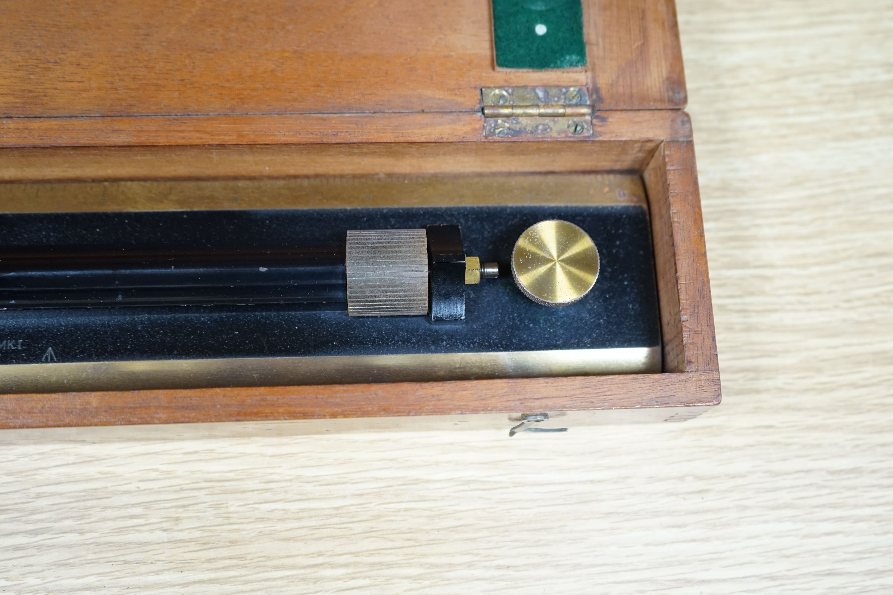 A cased Stanley Parallel Ruler, No:1 MK1 1940, Ruler 46cms long